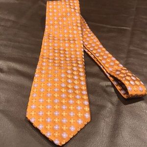 IKE BEHAR USA burnt orange geometric silk tie wow!